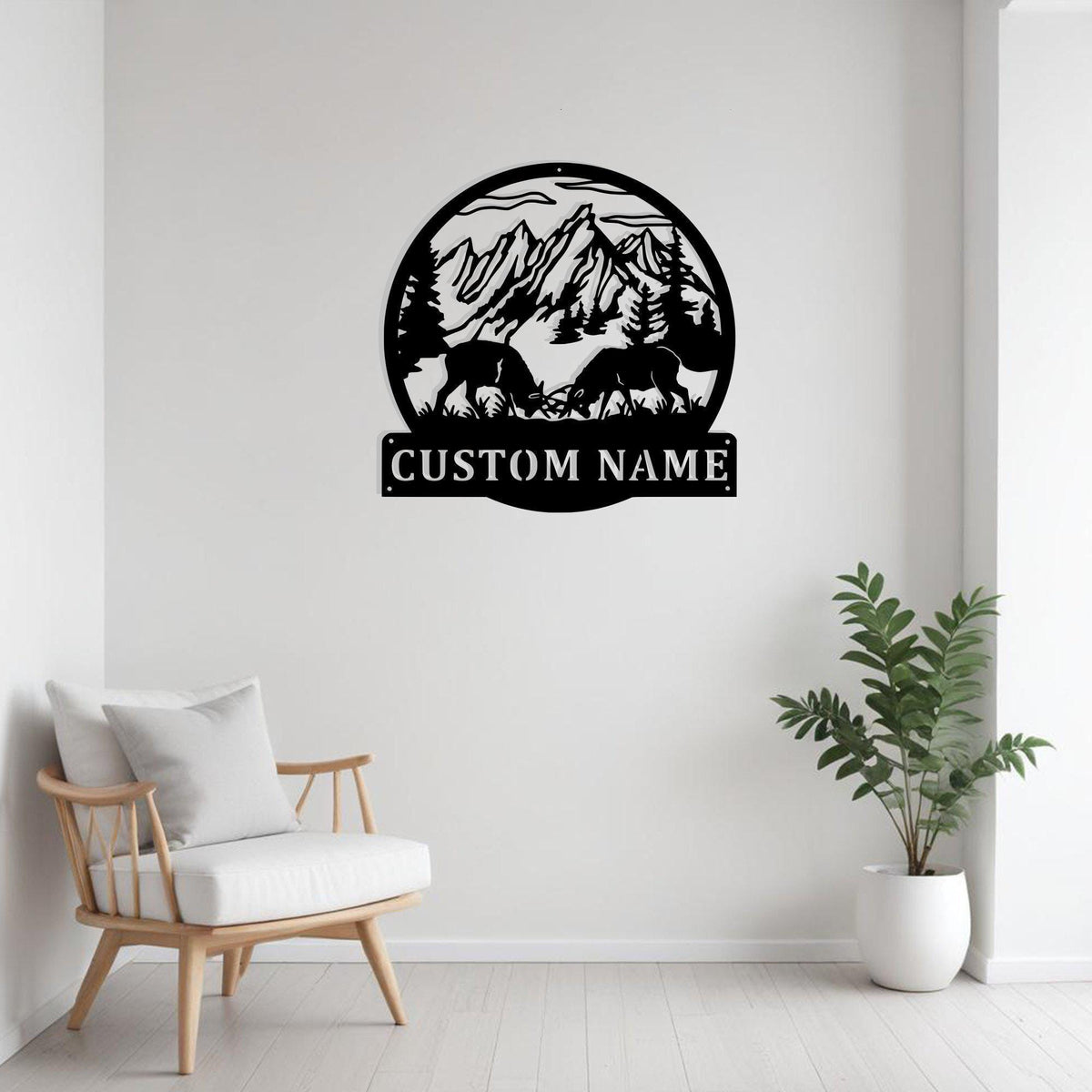 Custom Dueling Caribou Elk Deer Metal Sign Wall Art Personalized Elk Deer Decoration For Room Elk Deer Hunting Home Decor Deer Lovers Decor