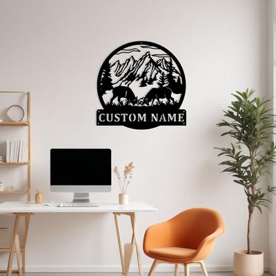 Custom Dueling Caribou Elk Deer Metal Sign Wall Art Personalized Elk Deer Decoration For Room Elk Deer Hunting Home Decor Deer Lovers Decor