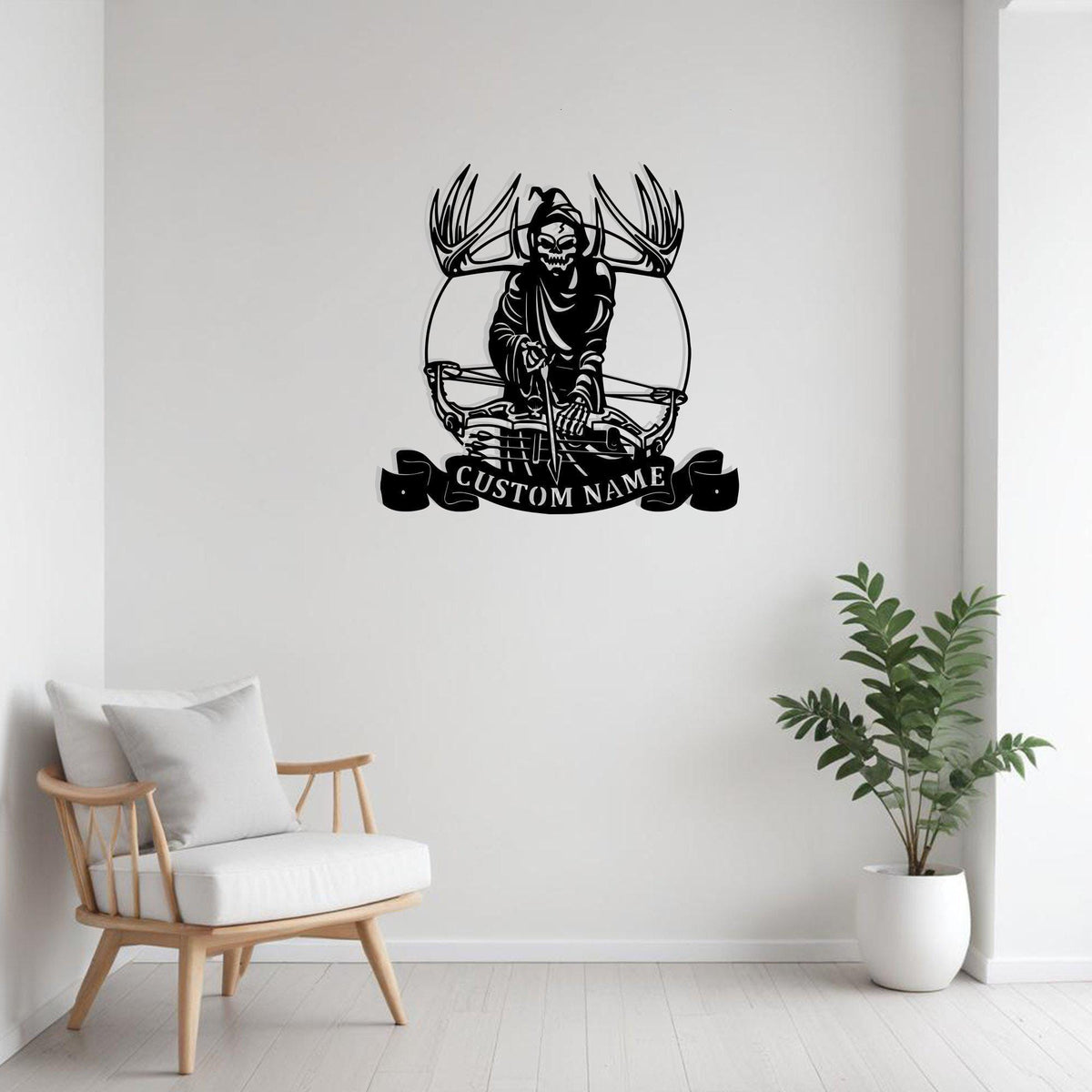 Custom Grim Reaper Bow Hunting Metal Sign Wall Art With Led Light Personalized Bow Hunting Name Sign Decoration For Room Bow Hunting Home Decor