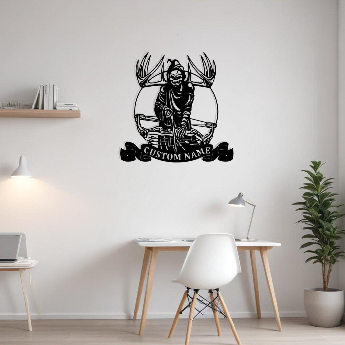 Custom Grim Reaper Bow Hunting Metal Sign Wall Art With Led Light Personalized Bow Hunting Name Sign Decoration For Room Bow Hunting Home Decor