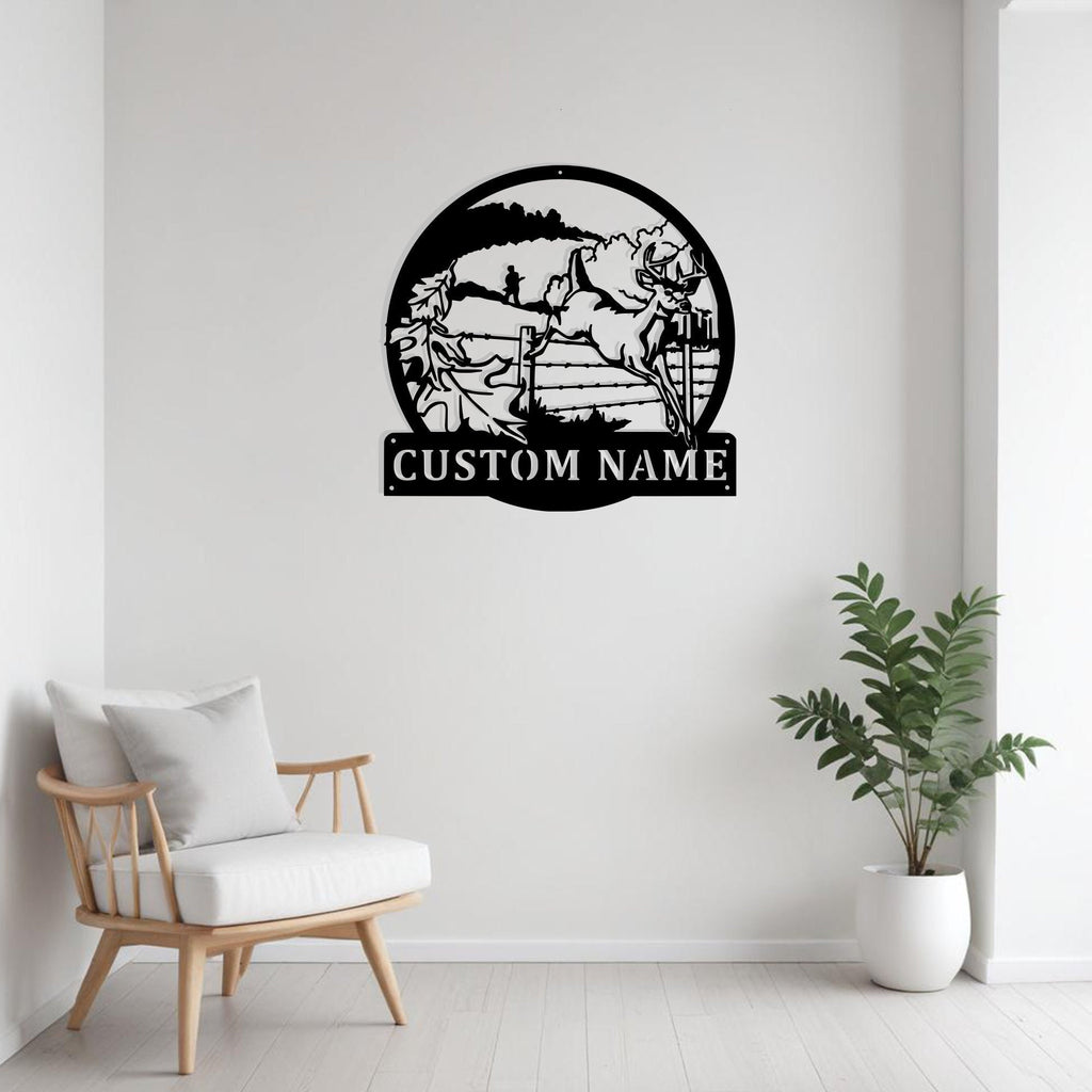 Custom Buck Deer Metal Sign Wall Art Personalized Buck Deer Decoration For Room Buck Deer Home Decor Hunting Art Deer Antler Wall Decor