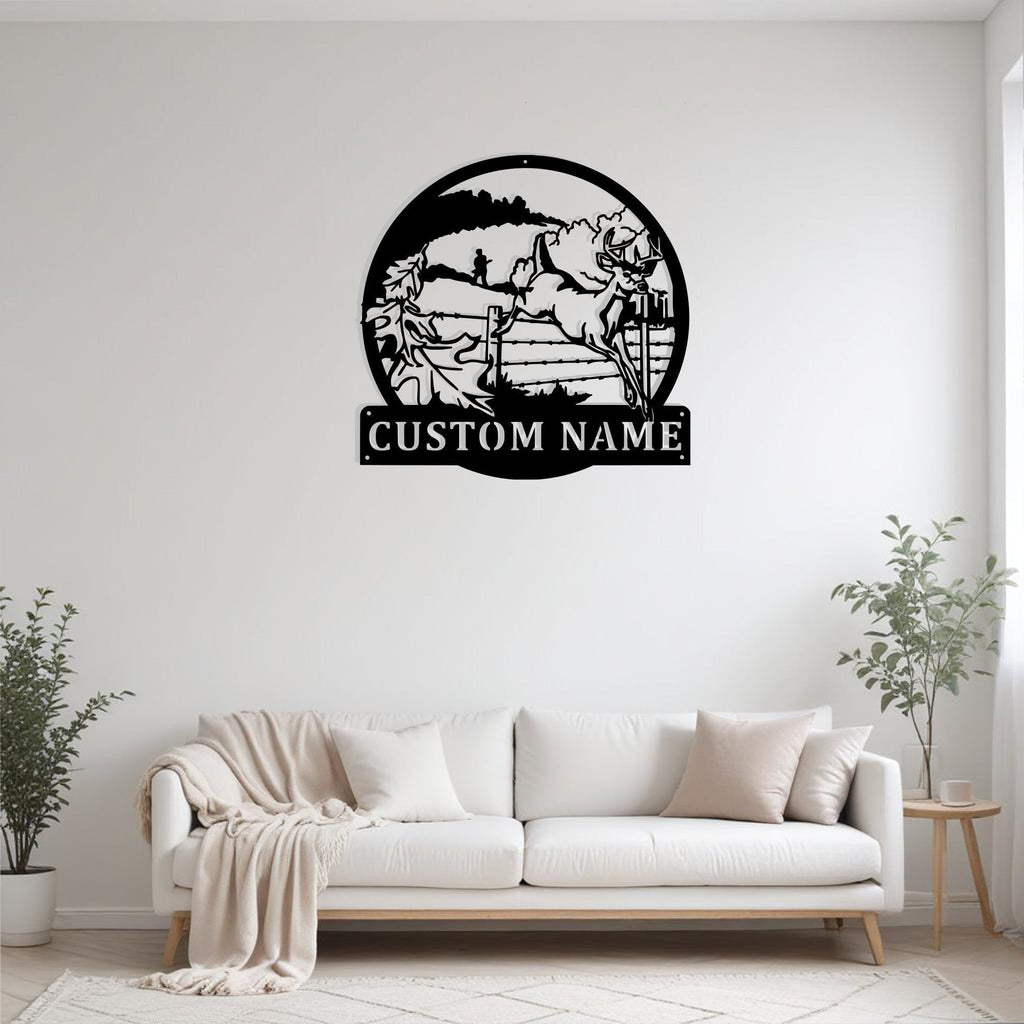 Custom Buck Deer Metal Sign Wall Art Personalized Buck Deer Decoration For Room Buck Deer Home Decor Hunting Art Deer Antler Wall Decor