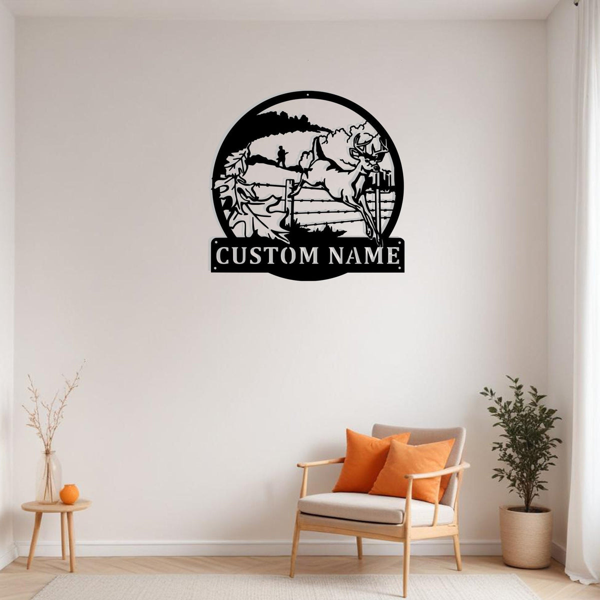 Custom Buck Deer Metal Sign Wall Art Personalized Buck Deer Decoration For Room Buck Deer Home Decor Hunting Art Deer Antler Wall Decor