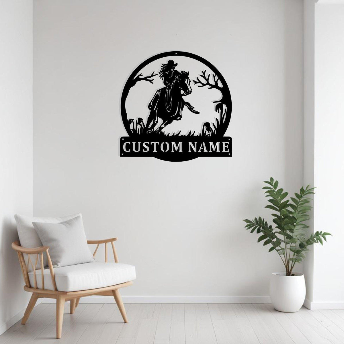 Custom Cowgirl On Horse Metal Sign Wall Art Personalized Cowgirl Decoration For Room Cowgirl Home Decor Horse Farm Decor Cowgirl Gifts Art