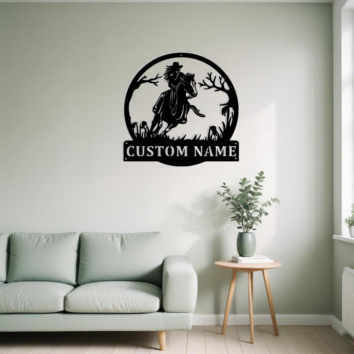 Custom Cowgirl On Horse Metal Sign Wall Art Personalized Cowgirl Decoration For Room Cowgirl Home Decor Horse Farm Decor Cowgirl Gifts Art