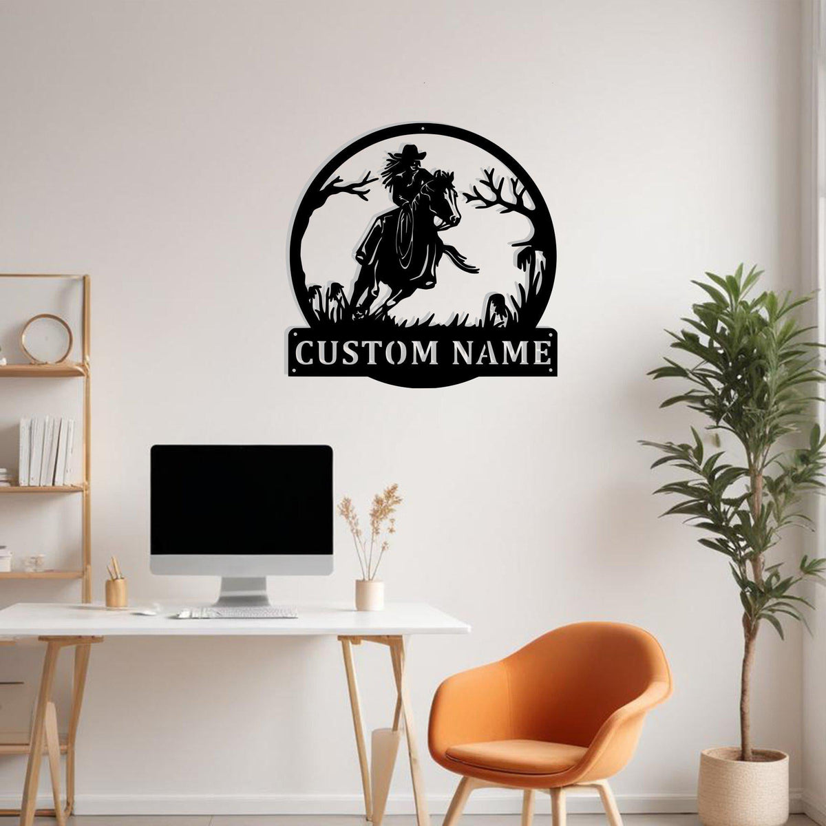 Custom Cowgirl On Horse Metal Sign Wall Art Personalized Cowgirl Decoration For Room Cowgirl Home Decor Horse Farm Decor Cowgirl Gifts Art