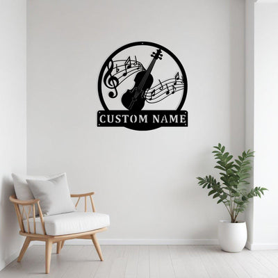 Custom Fiddle Music Metal Sign Wall Art Personalized Fiddle Teacher Decoration For Room Fiddle Home Decor Music Home Decor Music Art Decor