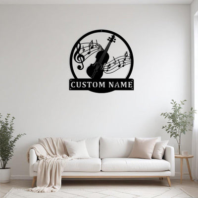 Custom Fiddle Music Metal Sign Wall Art Personalized Fiddle Teacher Decoration For Room Fiddle Home Decor Music Home Decor Music Art Decor