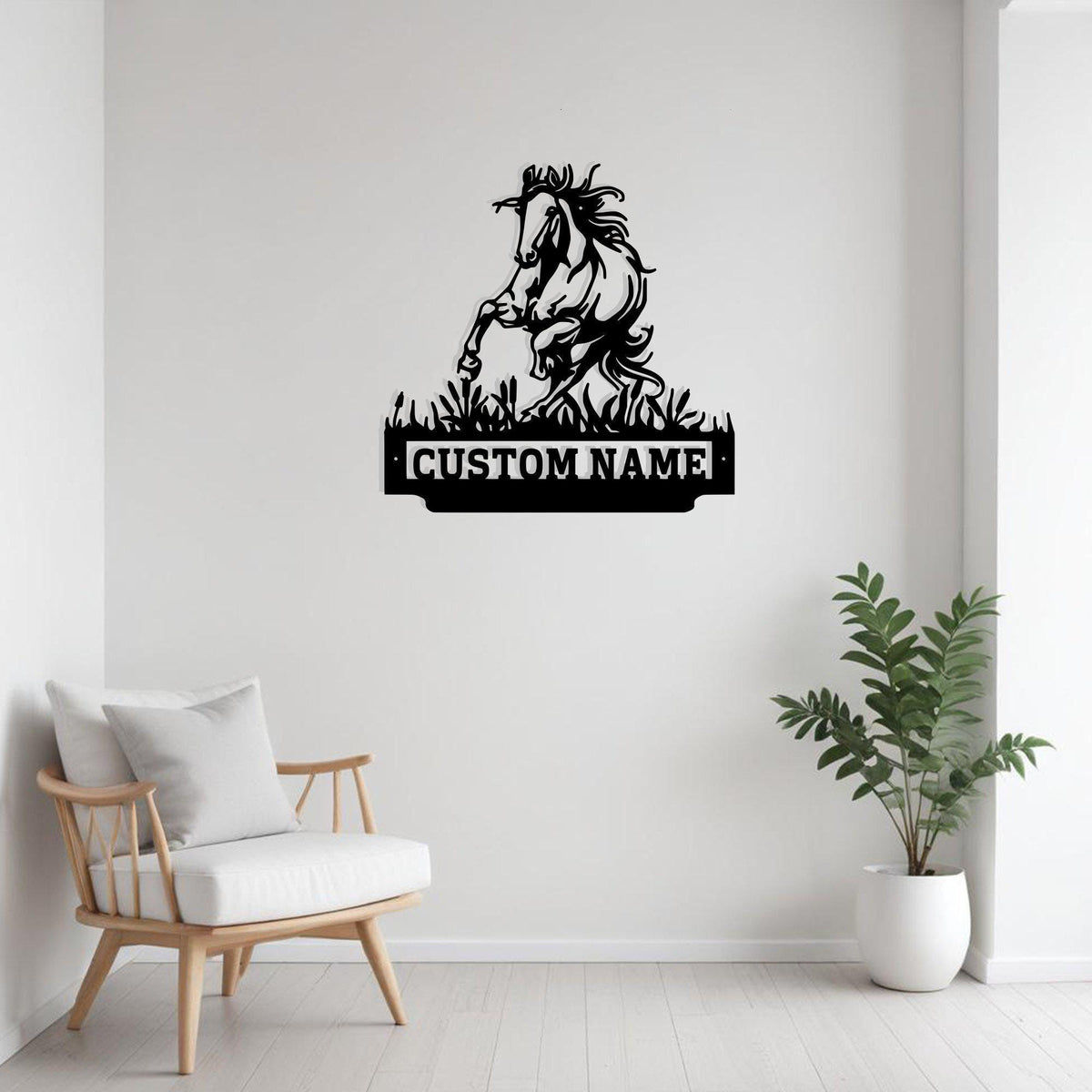 Custom Crazy Horse Running Metal Sign Wall Art Personalized Horse Decoration For Room Horse Home Decor Custom Horse Horse Lover Cowboy Gift