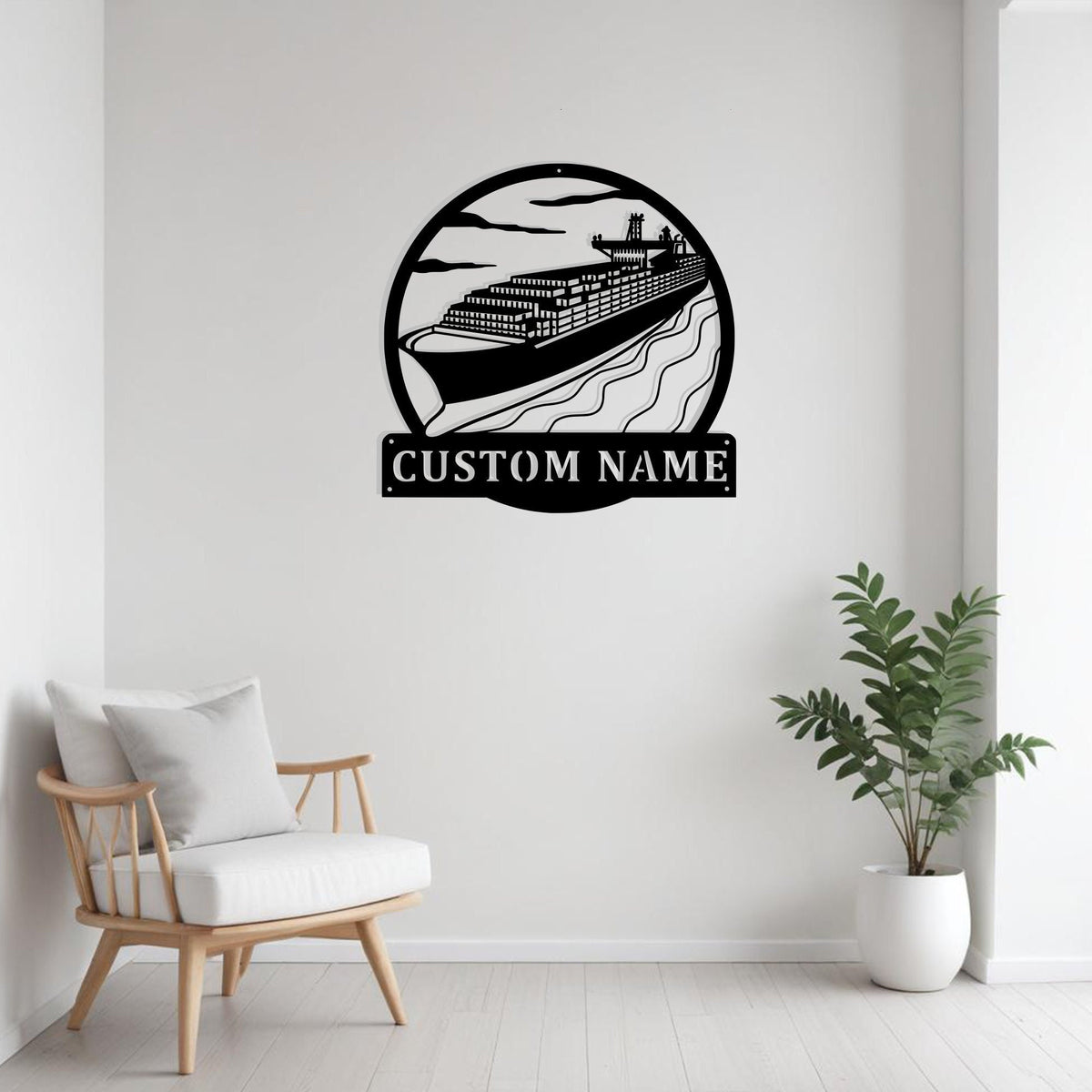 Custom Container Ship Metal Sign Wall Art Personalized Container Ship Decoration For Room Container Ship Metal Home Decor Gift In Ship Captain