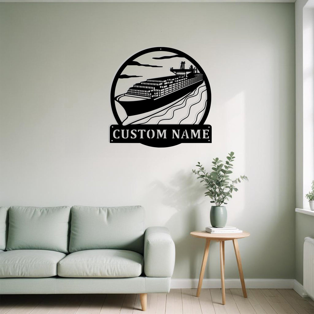 Custom Container Ship Metal Sign Wall Art Personalized Container Ship Decoration For Room Container Ship Metal Home Decor Gift In Ship Captain