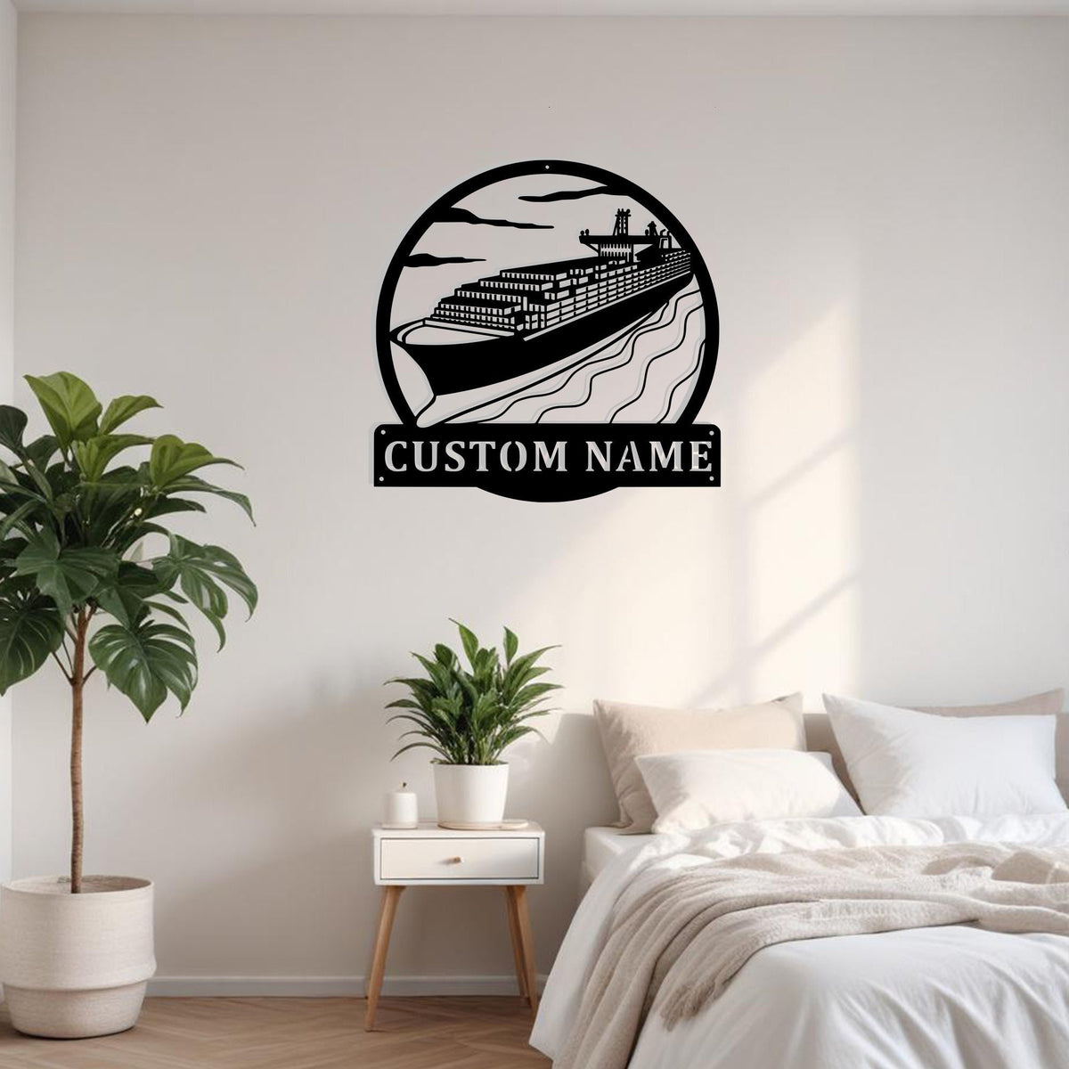 Custom Container Ship Metal Sign Wall Art Personalized Container Ship Decoration For Room Container Ship Metal Home Decor Gift In Ship Captain