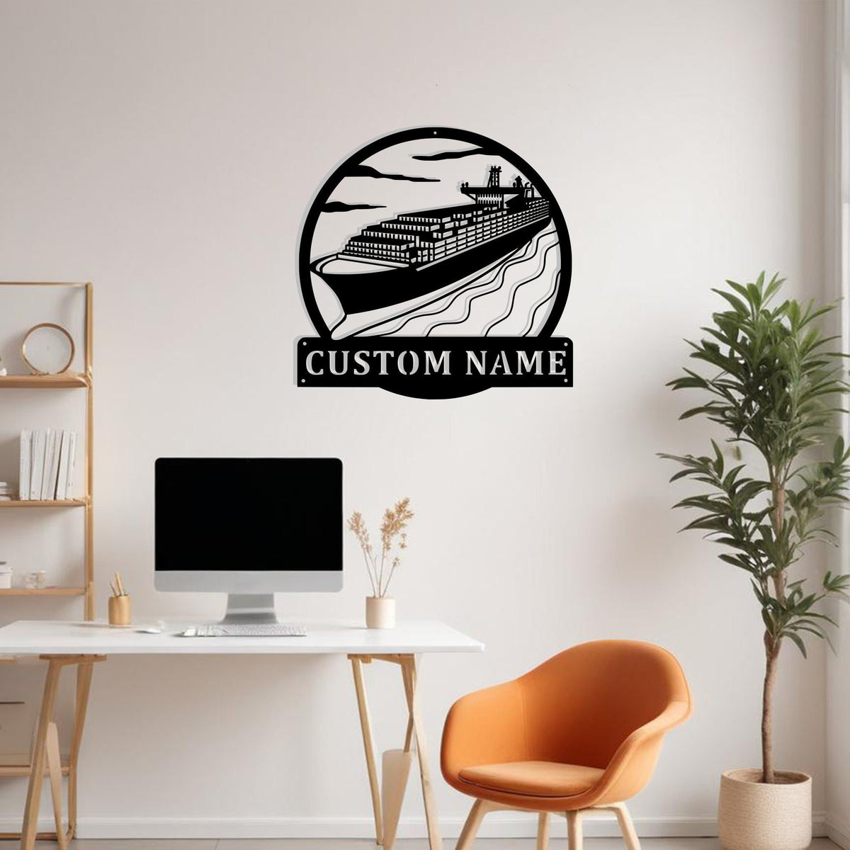Custom Container Ship Metal Sign Wall Art Personalized Container Ship Decoration For Room Container Ship Metal Home Decor Gift In Ship Captain