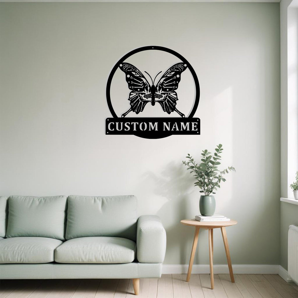 Custom Butterfly Skull Metal Sign Wall Art Personalized Butterfly Decoration For Room Butterfly Home Decor Butterfly Lovers Butterfly Decor