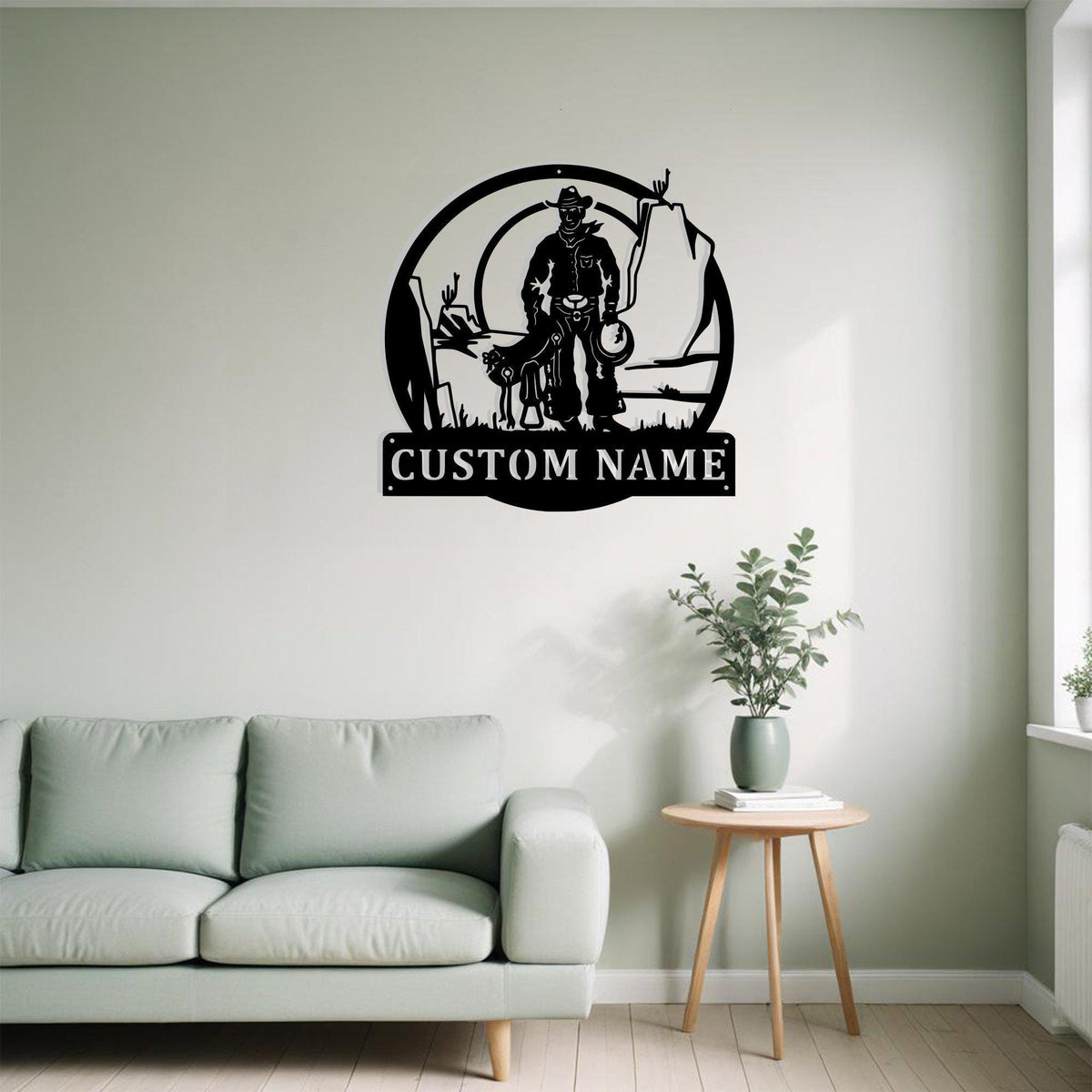 Custom Cowboy With Saddle Metal Sign Wall Art Personalized Cowboy Decoration For Room Cowboy Home Decor Cowboy Saddle Cowboy Gift Wall Decor