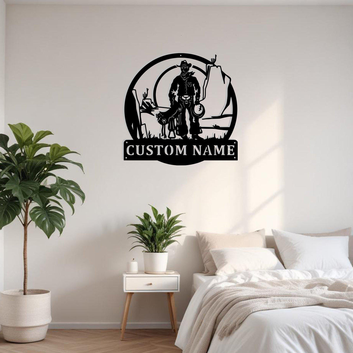 Custom Cowboy With Saddle Metal Sign Wall Art Personalized Cowboy Decoration For Room Cowboy Home Decor Cowboy Saddle Cowboy Gift Wall Decor