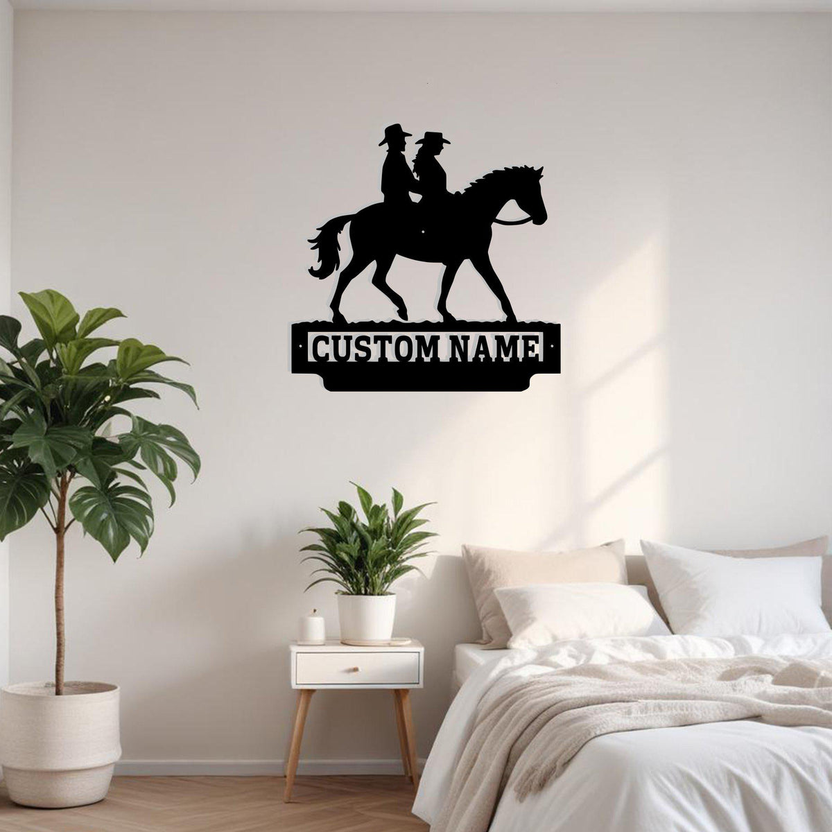 Custom Cowboy And Cowgirl Metal Sign Wall Art Personalized Cowboy Decoration For Room Cowboy Home Decor Horse Lovers Cowboy Gift Horse Decor