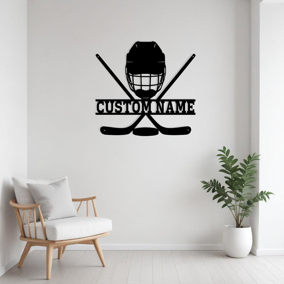 Custom Hockey Metal Sign Wall Art Personalized Hockey Decoration For Room Hockey Metal Sign Hockey Home Decor Personalized Sports Decor Art