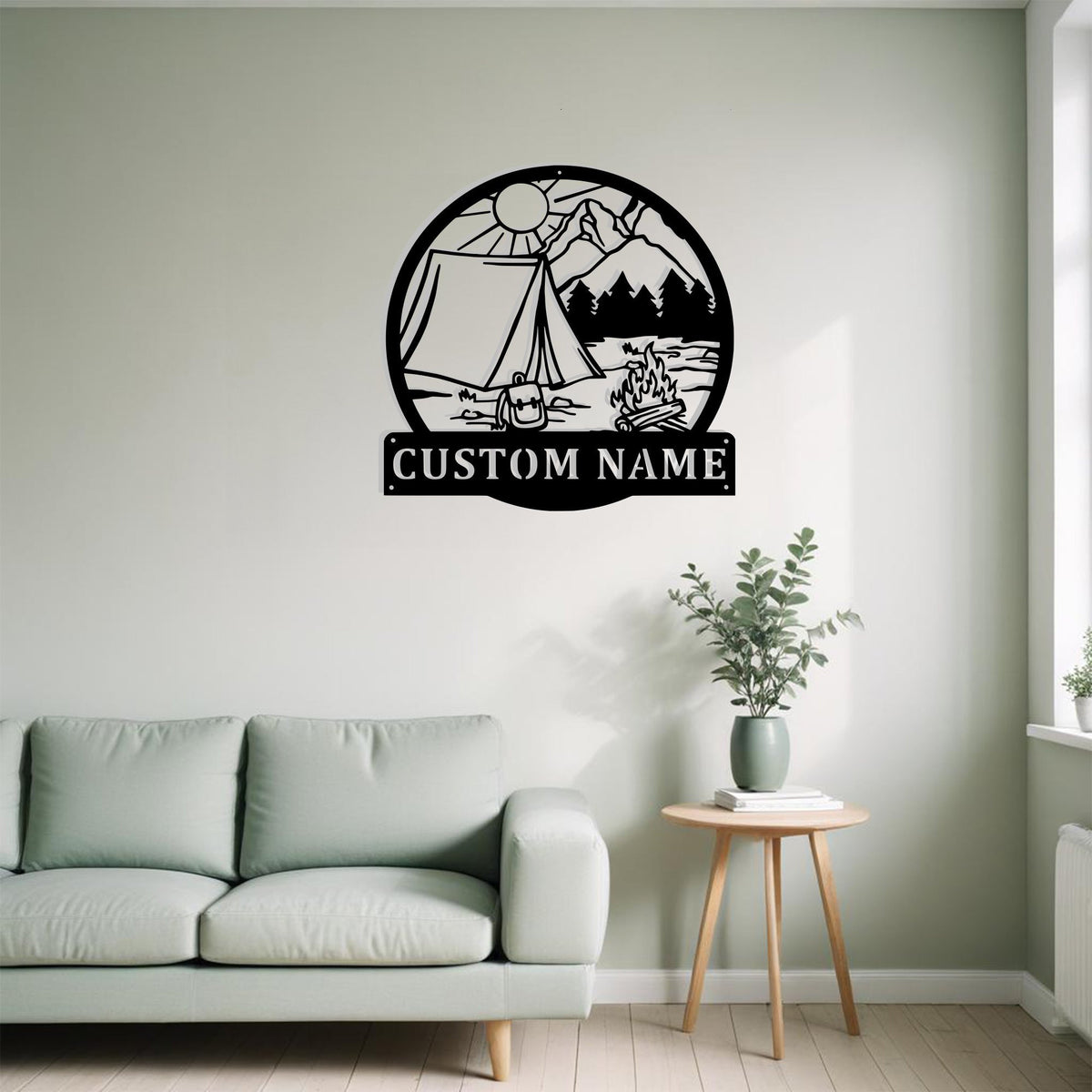 Custom Camping Tent Metal Sign Wall Art Personalized Camping Tent Decoration For Home Camp For Metal Wall Decor With Led Lights Camp Lovers