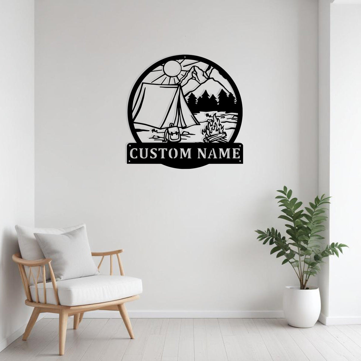 Custom Camping Tent Metal Sign Wall Art Personalized Camping Tent Decoration For Home Camp For Metal Wall Decor With Led Lights Camp Lovers