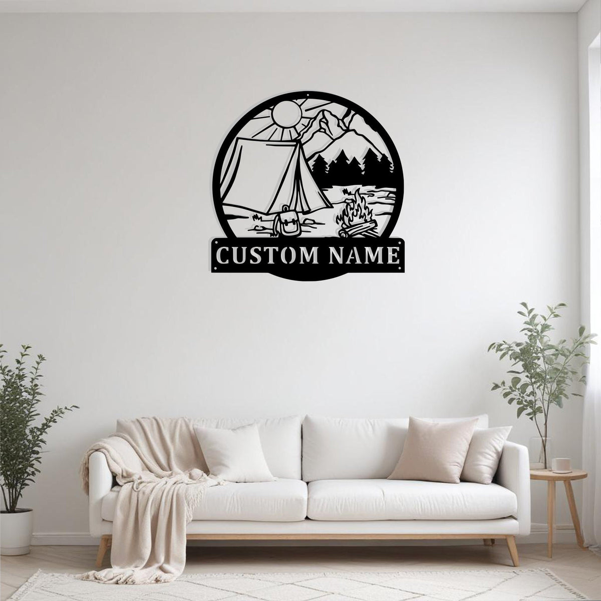Custom Camping Tent Metal Sign Wall Art Personalized Camping Tent Decoration For Home Camp For Metal Wall Decor With Led Lights Camp Lovers