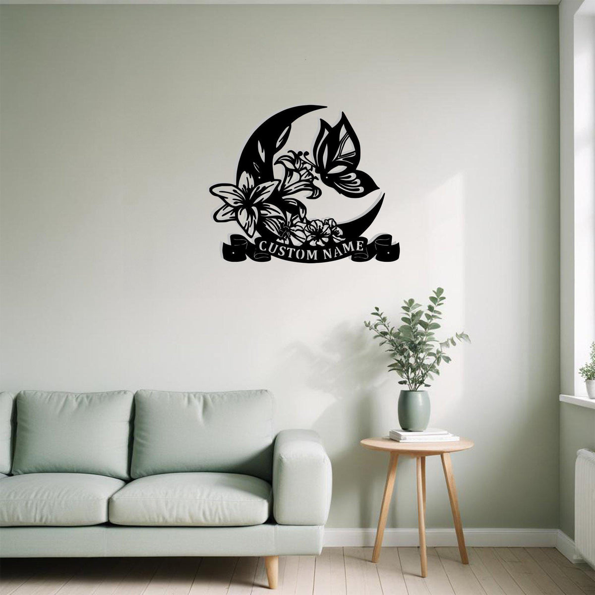 Custom Flowers And Butterflies Metal Sign Wall Artpersonalized Butterfly Decoration For Room Butterfly Home Decor Minimalist Floral Wall Art