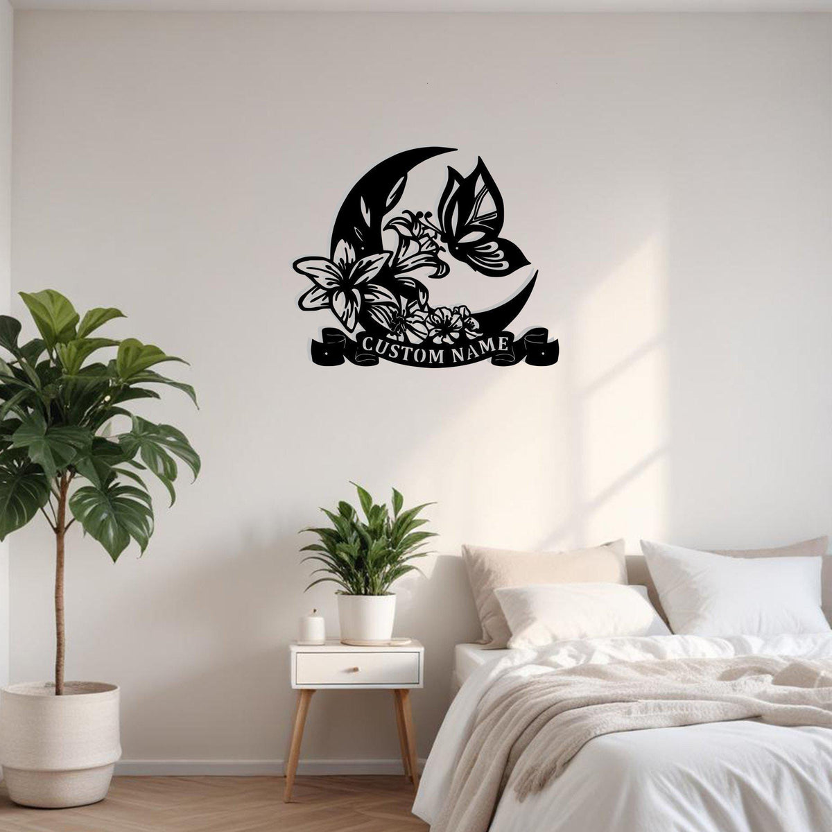 Custom Flowers And Butterflies Metal Sign Wall Artpersonalized Butterfly Decoration For Room Butterfly Home Decor Minimalist Floral Wall Art