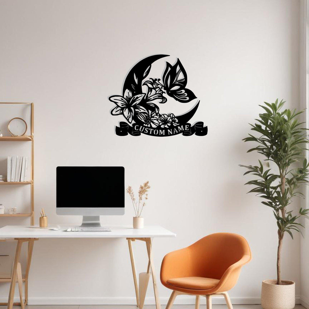 Custom Flowers And Butterflies Metal Sign Wall Artpersonalized Butterfly Decoration For Room Butterfly Home Decor Minimalist Floral Wall Art