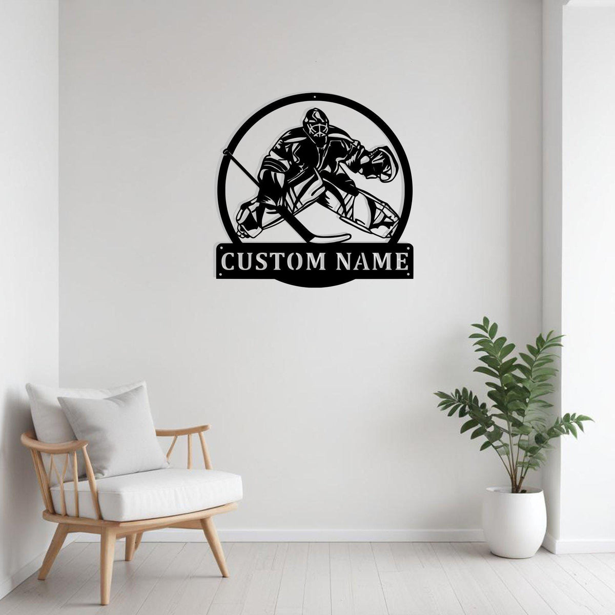 Custom Hockey Goalie Metal Sign Wall Art Personalized Hockey Goalie Decoration For Room Hockey Home Decor Hockey Player Name Sign Ice Hokey
