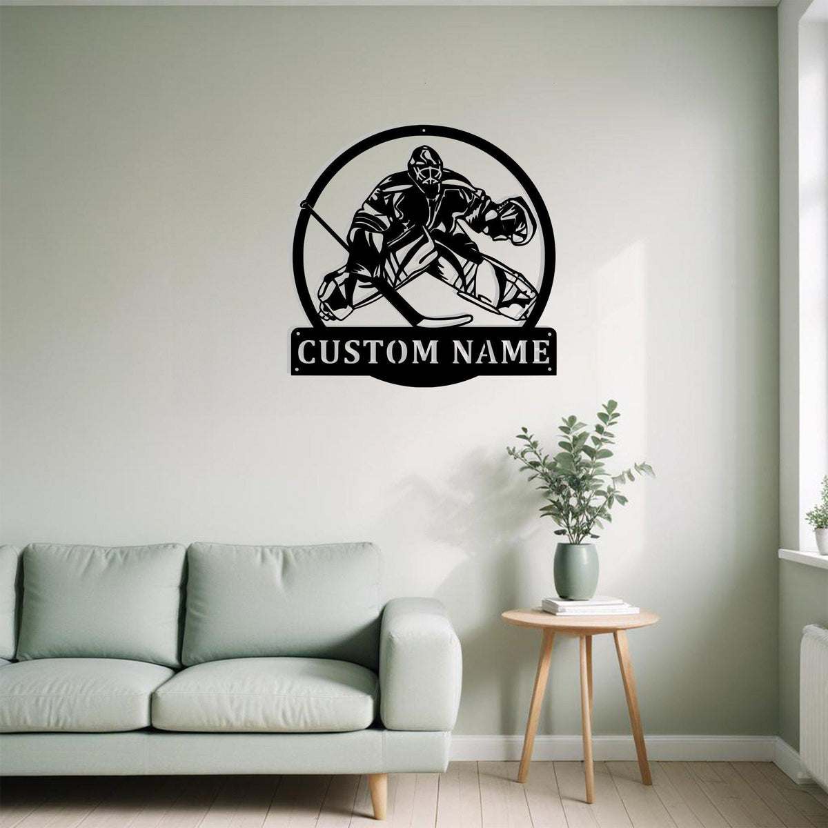 Custom Hockey Goalie Metal Sign Wall Art Personalized Hockey Goalie Decoration For Room Hockey Home Decor Hockey Player Name Sign Ice Hokey