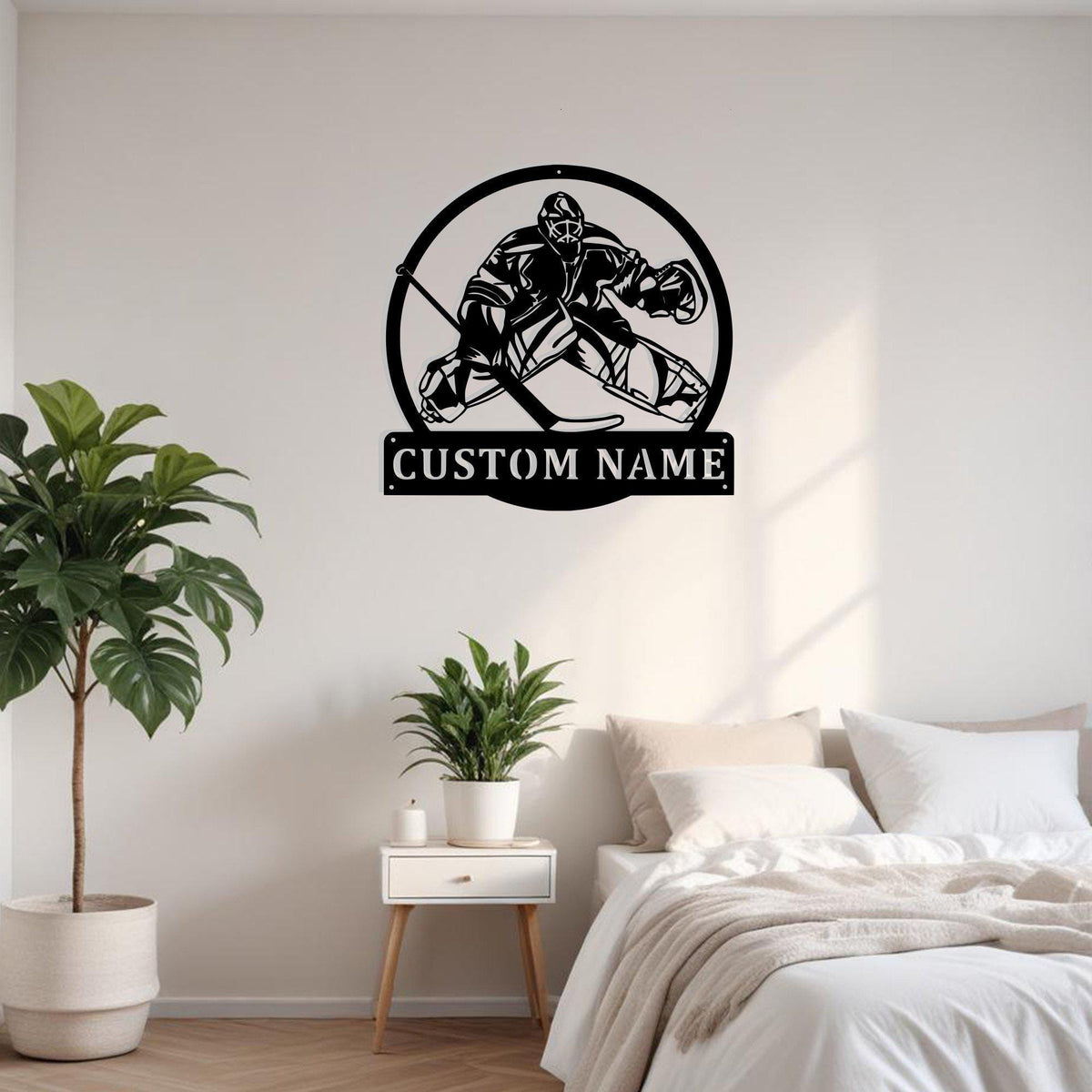Custom Hockey Goalie Metal Sign Wall Art Personalized Hockey Goalie Decoration For Room Hockey Home Decor Hockey Player Name Sign Ice Hokey