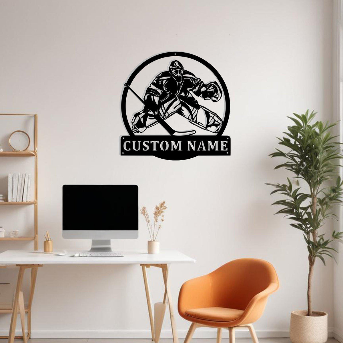 Custom Hockey Goalie Metal Sign Wall Art Personalized Hockey Goalie Decoration For Room Hockey Home Decor Hockey Player Name Sign Ice Hokey