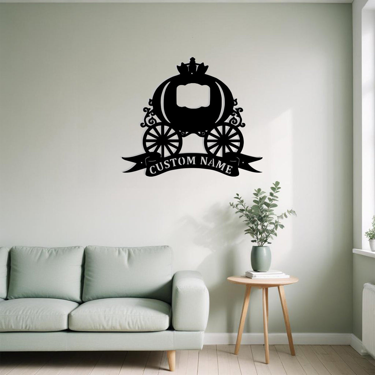 Custom Pumpkin Cart Metal Sign Wall Art Personalized Pumpkin Cart Decoration For Room Pumpkin Cart Nursery Decor Fairy Tale Lovers Wall Decor