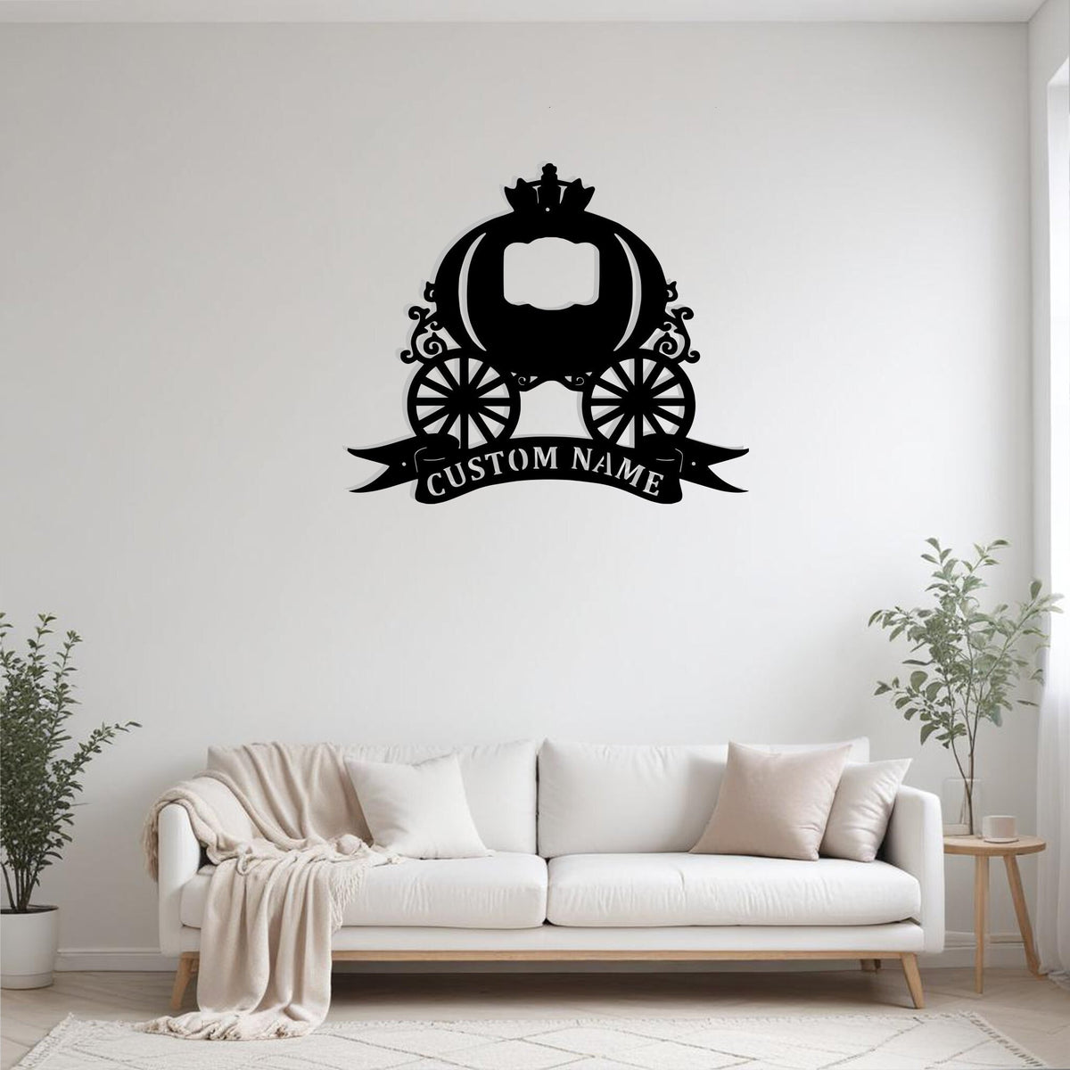 Custom Pumpkin Cart Metal Sign Wall Art Personalized Pumpkin Cart Decoration For Room Pumpkin Cart Nursery Decor Fairy Tale Lovers Wall Decor