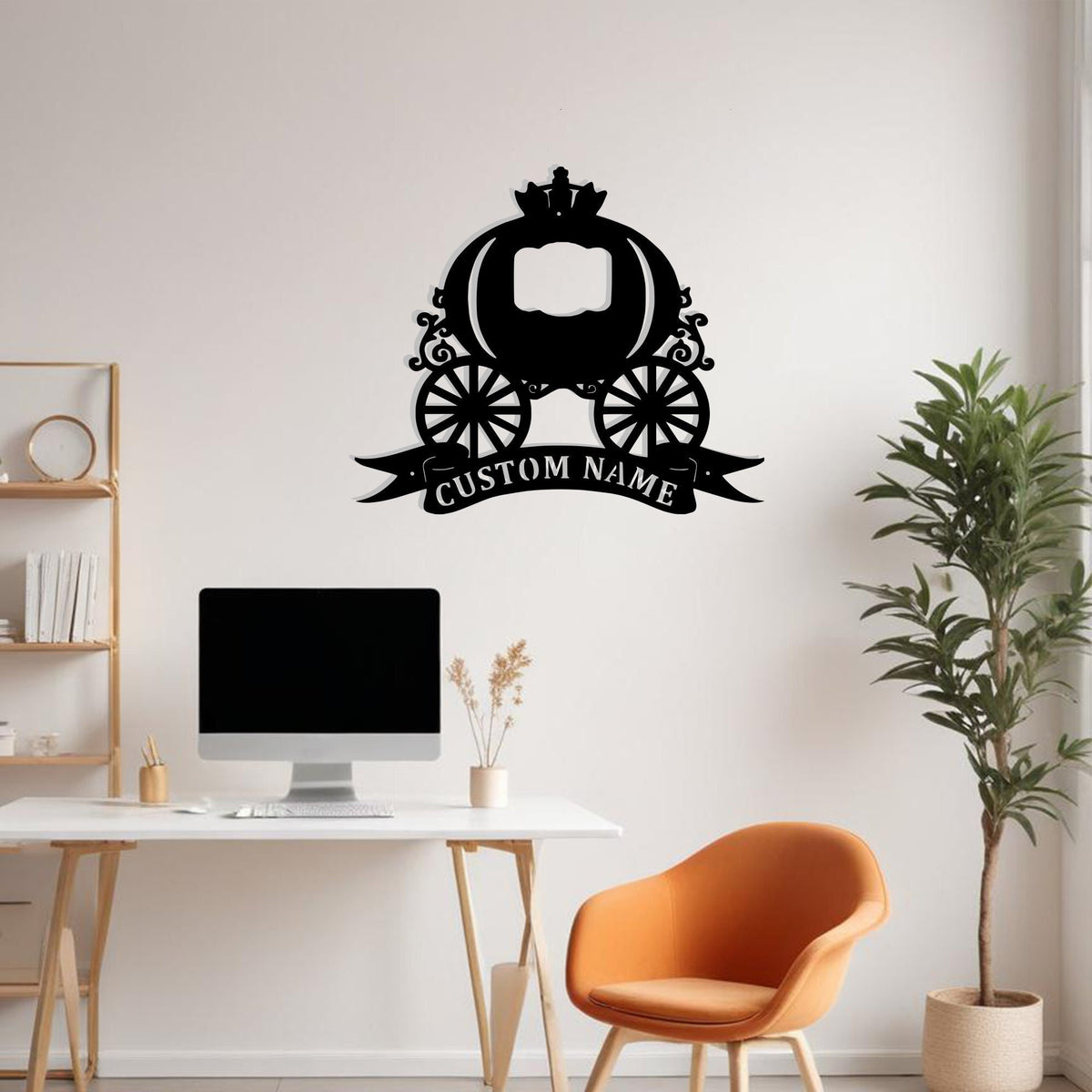 Custom Pumpkin Cart Metal Sign Wall Art Personalized Pumpkin Cart Decoration For Room Pumpkin Cart Nursery Decor Fairy Tale Lovers Wall Decor