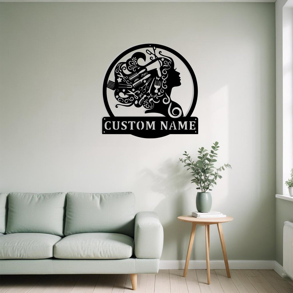 Custom Beauty Salon Girl Hair Metal Sign Wall Art Personalized Salon Hair Name Sign Decoration Christmas Gift Birthday Gift Hair Enthusiasts