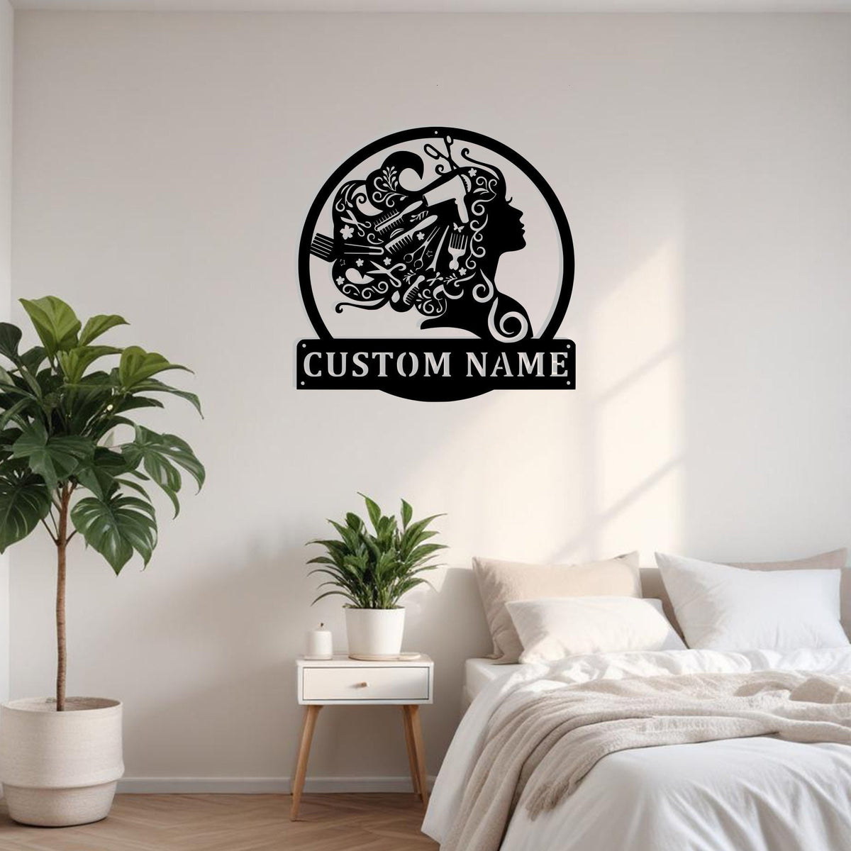 Custom Beauty Salon Girl Hair Metal Sign Wall Art Personalized Salon Hair Name Sign Decoration Christmas Gift Birthday Gift Hair Enthusiasts