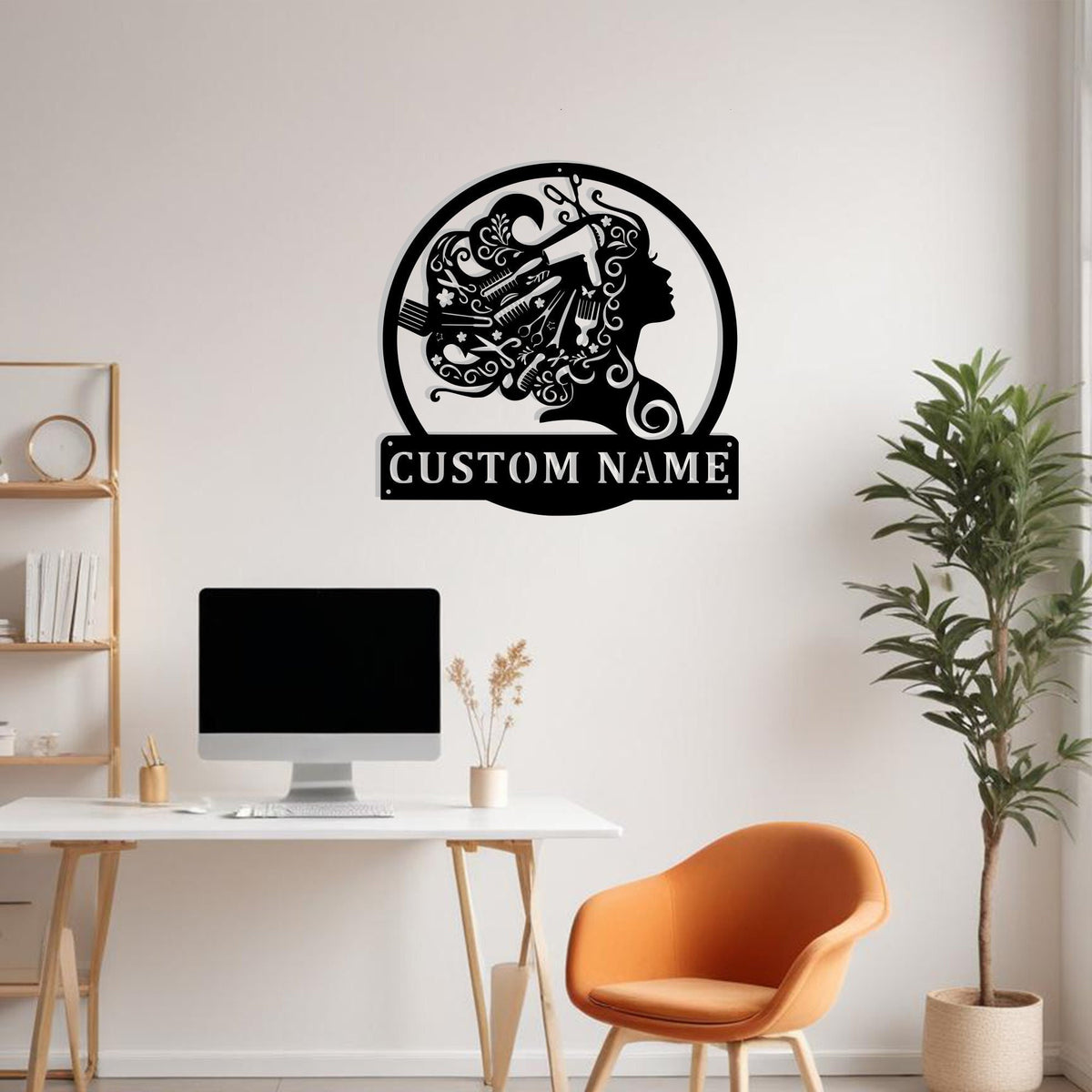 Custom Beauty Salon Girl Hair Metal Sign Wall Art Personalized Salon Hair Name Sign Decoration Christmas Gift Birthday Gift Hair Enthusiasts