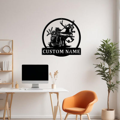 Custom Bow Hunting Metal Sign Wall Art Personalized Bow Hunting Decoration For Room Deer Bow Hunting Home Decor Hunting Season Hunting Sports