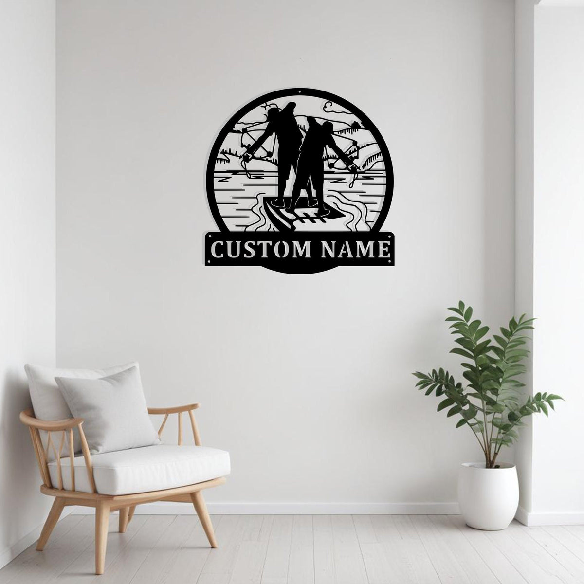 Custom Bowfishing Father And Son Metal Sign Wall Art Personalized Bowfishing Decoration For Room Bowfishing Home Decor Fishing Enthusiasts