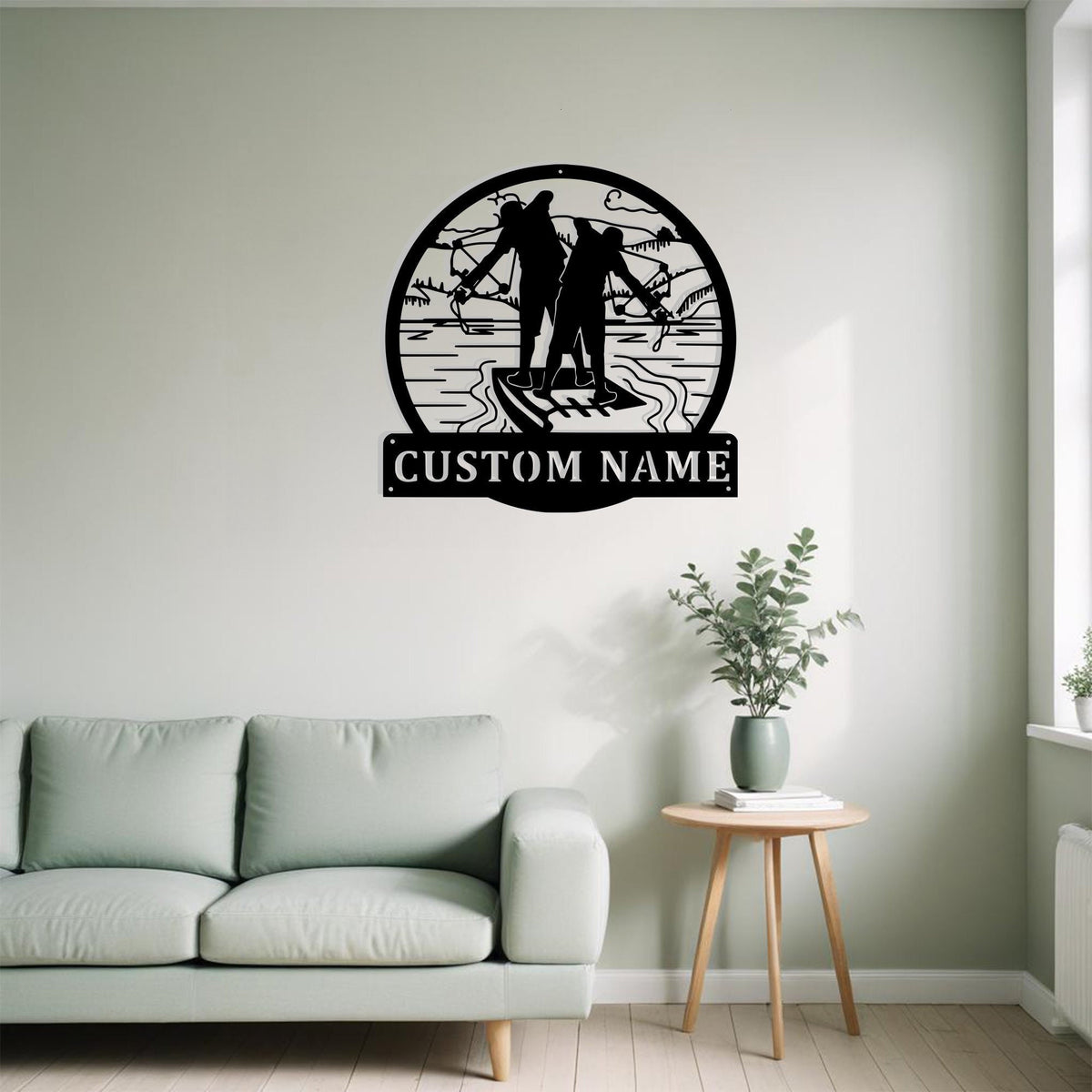 Custom Bowfishing Father And Son Metal Sign Wall Art Personalized Bowfishing Decoration For Room Bowfishing Home Decor Fishing Enthusiasts