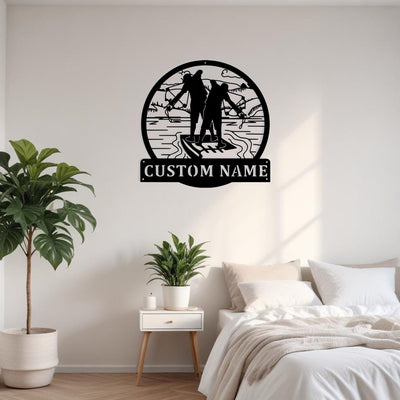Custom Bowfishing Father And Son Metal Sign Wall Art Personalized Bowfishing Decoration For Room Bowfishing Home Decor Fishing Enthusiasts