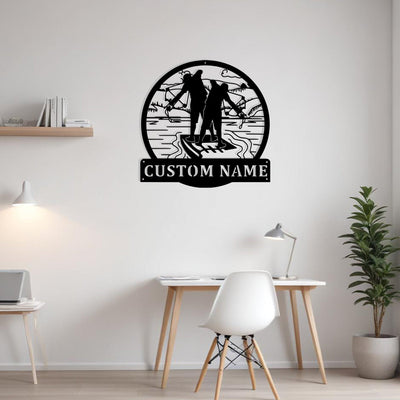 Custom Bowfishing Father And Son Metal Sign Wall Art Personalized Bowfishing Decoration For Room Bowfishing Home Decor Fishing Enthusiasts