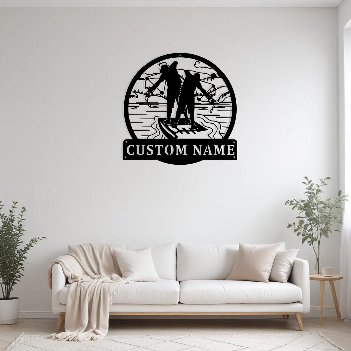 Custom Bowfishing Father And Son Metal Sign Wall Art Personalized Bowfishing Decoration For Room Bowfishing Home Decor Fishing Enthusiasts