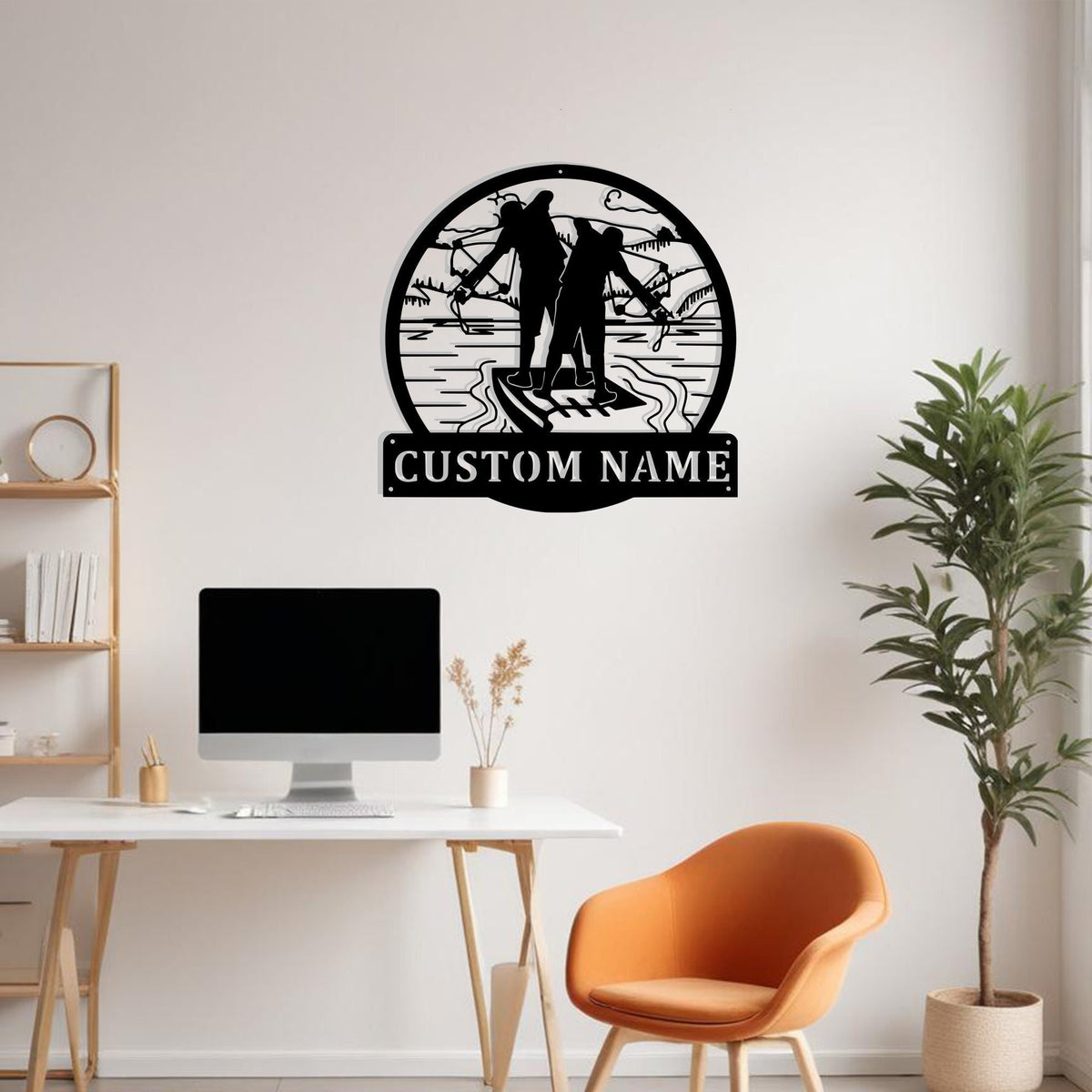 Custom Bowfishing Father And Son Metal Sign Wall Art Personalized Bowfishing Decoration For Room Bowfishing Home Decor Fishing Enthusiasts