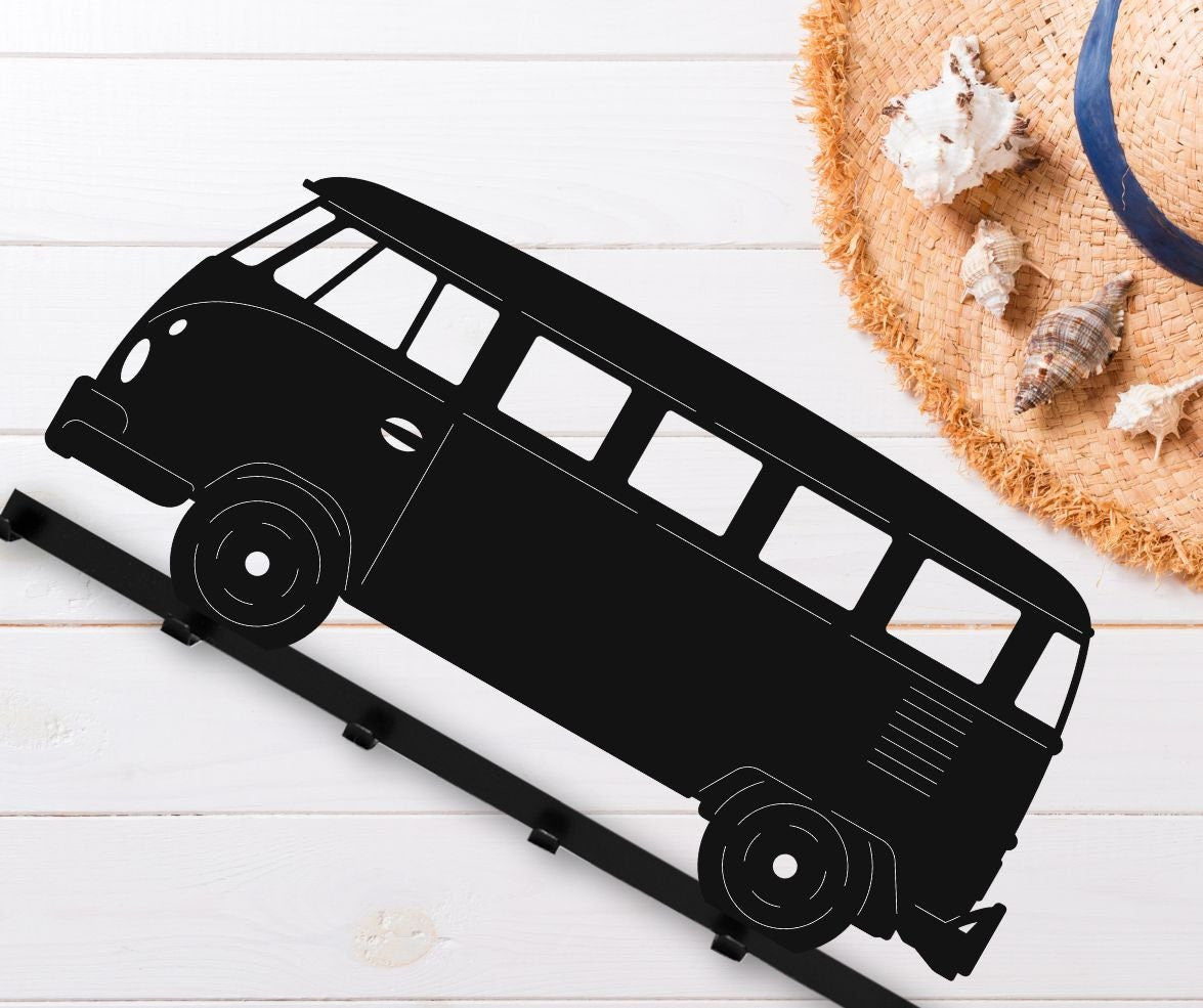 Vw Transporter T1 Metal Hooks Rack - Classic Van Decor Perfect Gift For Vintage Car Fans Stylish Key Holder Wall Home Garage Accessory