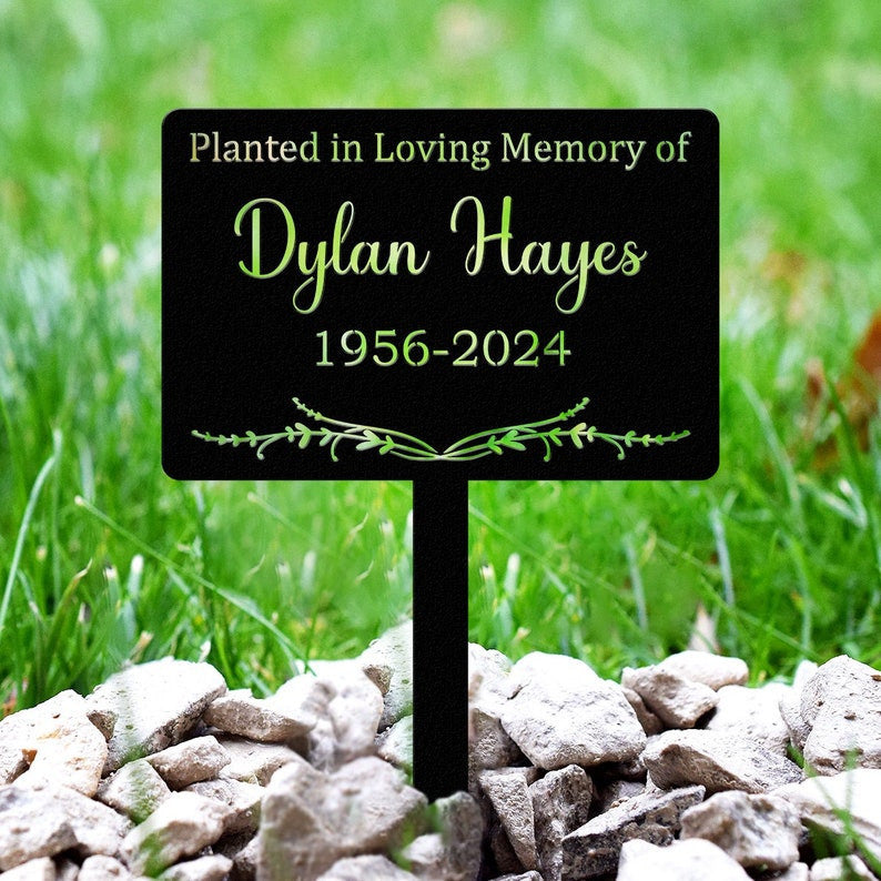 Custom Memorial Tree Sign With Stake, Personalized Tree Metal Garden Marker, Tree Garden Sign, Tree Plaque Marker, Metal Name Plate, Tree Decor