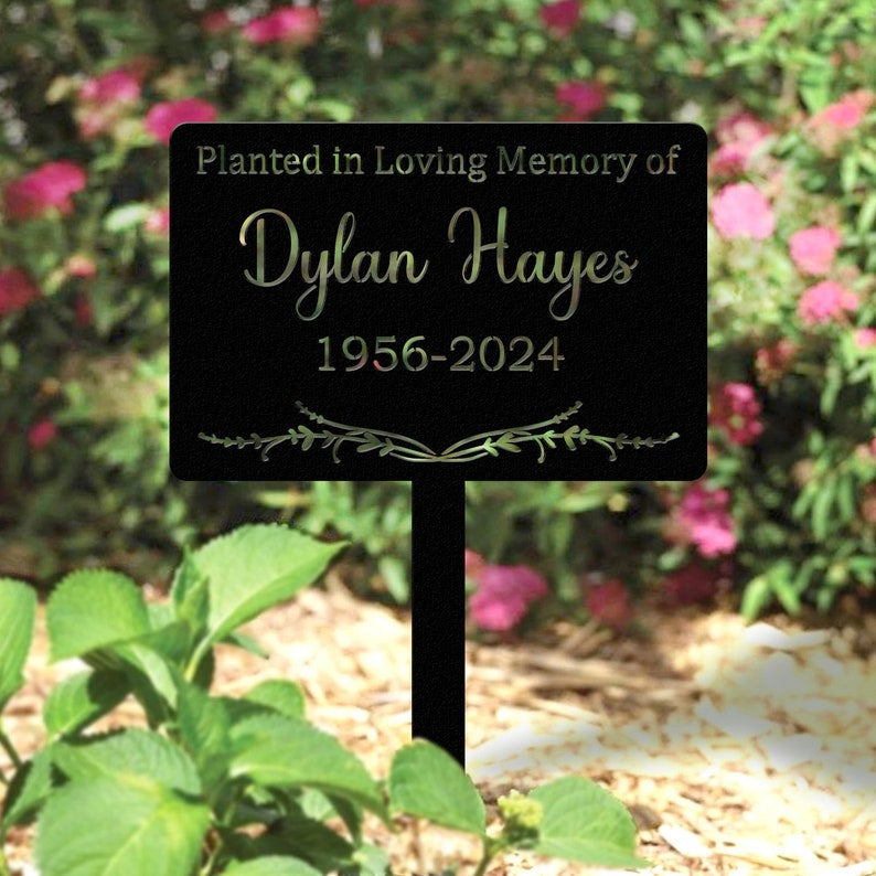 Custom Memorial Tree Sign With Stake, Personalized Tree Metal Garden Marker, Tree Garden Sign, Tree Plaque Marker, Metal Name Plate, Tree Decor