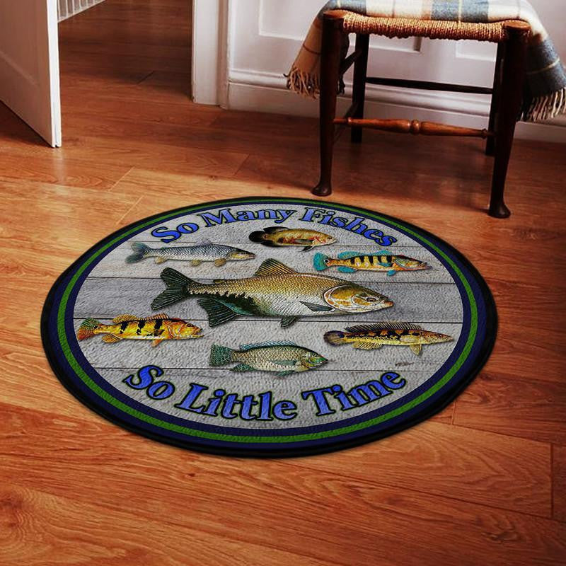 Many Fish Little Time Living Room Round Mat Circle Rug