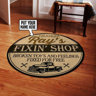 Personalized Fixing Shop Broken Toy's And Feeling Living Room Round Mat Circle Rug